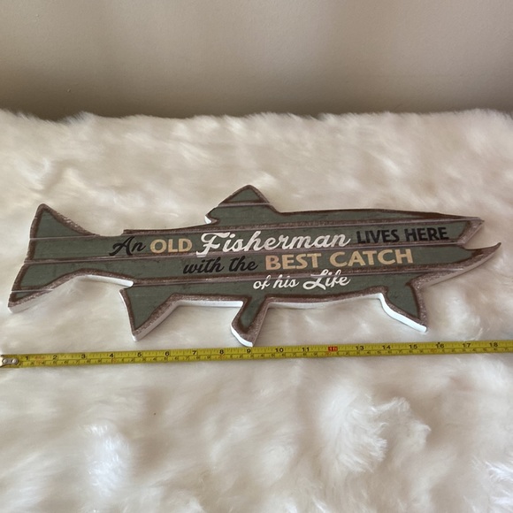 Fish shaped wooden wall sign - Picture 4 of 6
